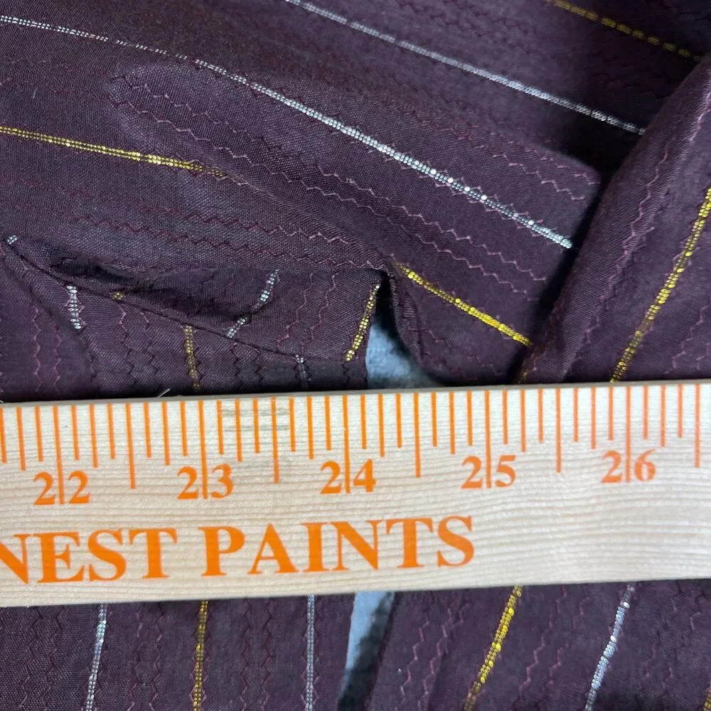 Ely Cattleman Burgundy Maroon Pearl Snap Button Down Shirt L